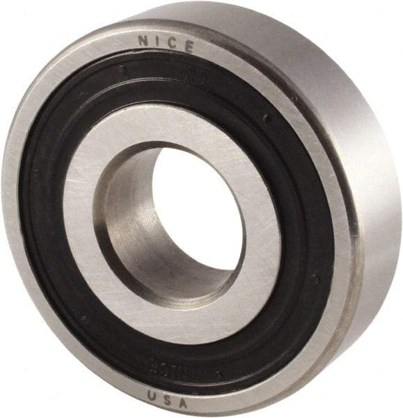 Nice - 3/4" Bore Diam, 2" OD, Double Seal Semi Ground Extra Light Radial Ball Bearing - 9/16" Wide, 1 Row, Round Bore, 1,350 Lb Static Capacity, 1,480 Lb Dynamic Capacity - Benchmark Tooling