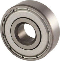 Nice - 7/16" Bore Diam, 1-3/8" OD, Double Shield Semi Ground Extra Light Radial Ball Bearing - 7/16" Wide, 1 Row, Round Bore, 850 Lb Static Capacity, 940 Lb Dynamic Capacity - Benchmark Tooling