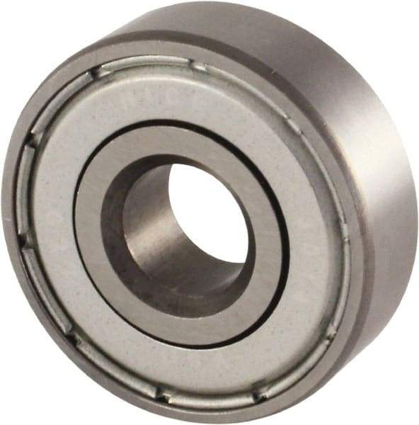 Nice - 1/2" Bore Diam, 1-1/8" OD, Double Shield Semi Ground Extra Light Radial Ball Bearing - 3/8" Wide, 1 Row, Round Bore, 475 Lb Static Capacity, 600 Lb Dynamic Capacity - Benchmark Tooling