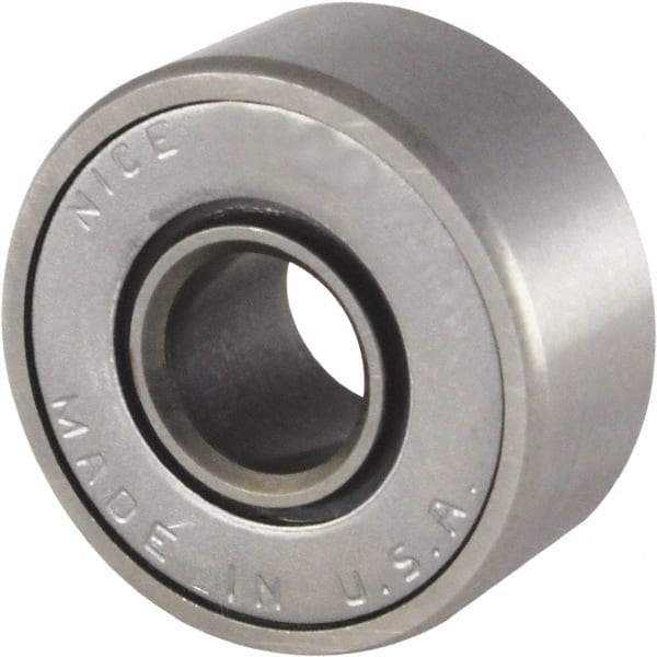 Nice - 1/4" Bore Diam, 11/16" OD, Double Seal Semi Ground Extra Light Radial Ball Bearing - 5/16" Wide, 1 Row, Round Bore, 170 Lb Static Capacity, 255 Lb Dynamic Capacity - Benchmark Tooling