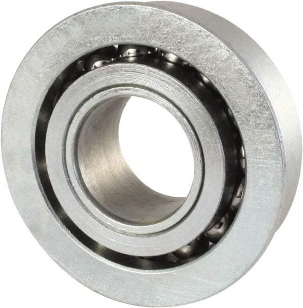 Nice - 3/4" Bore Diam, 1-3/4" OD, Open Unground Full Complement Radial Ball Bearing - 5/8" Wide, With Flange, 1 Row, Round Bore, 1,550 Lb Dynamic Capacity - Benchmark Tooling