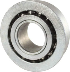 Nice - 5/8" Bore Diam, 1-1/2" OD, Open Unground Full Complement Radial Ball Bearing - 31/64" Wide, With Flange, 1 Row, Round Bore, 1,328 Lb Dynamic Capacity - Benchmark Tooling