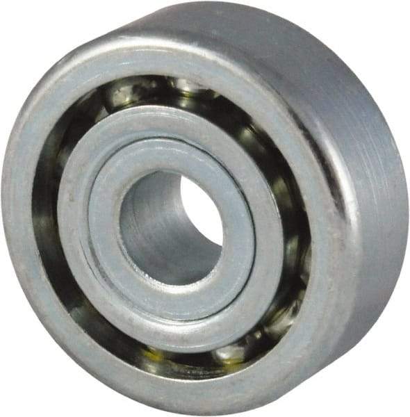Nice - 3/8" Bore Diam, 7/8" OD, Open Unground Full Complement Radial Ball Bearing - 1/4" Wide, 1 Row, Round Bore, 445 Lb Dynamic Capacity - Benchmark Tooling