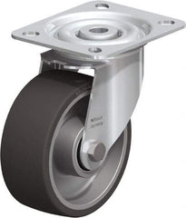 Blickle - 4" Diam x 1-9/16" Wide x 4-59/64" OAH Top Plate Mount Swivel Caster - Polyurethane-Elastomer, 220 Lb Capacity, Ball Bearing, 3-15/16 x 3-3/8" Plate - Benchmark Tooling