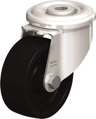 Blickle - 3" Diam x 1-1/4" Wide x 4" OAH Hollow Kingpin Mount Swivel Caster - Heat-Resistant Phenolic Resin, 220 Lb Capacity, Plain Bore Bearing, Hollow Kingpin Stem - Benchmark Tooling