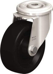 Blickle - 4" Diam x 1-1/2" Wide x 4-59/64" OAH Hollow Kingpin Mount Swivel Caster - Heat-Resistant Phenolic Resin, 330 Lb Capacity, Plain Bore Bearing, Hollow Kingpin Stem - Benchmark Tooling