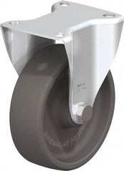 Blickle - 5" Diam x 1-9/16" Wide x 5-7/8" OAH Top Plate Mount Rigid Caster - Heat-Resistant Nylon, 660 Lb Capacity, Plain Bore Bearing, 3-15/16 x 3-3/8" Plate - Benchmark Tooling