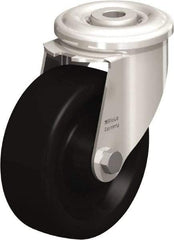 Blickle - 4" Diam x 1-1/2" Wide x 4-59/64" OAH Hollow Kingpin Mount Swivel Caster - Heat-Resistant Phenolic Resin, 330 Lb Capacity, Plain Bore Bearing, Hollow Kingpin Stem - Benchmark Tooling