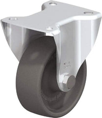 Blickle - 4" Diam x 1-1/2" Wide x 4-59/64" OAH Top Plate Mount Rigid Caster - Heat-Resistant Nylon, 550 Lb Capacity, Plain Bore Bearing, 3-15/16 x 3-3/8" Plate - Benchmark Tooling