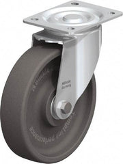 Blickle - 8" Diam x 2" Wide x 9-1/4" OAH Top Plate Mount Swivel Caster - Heat-Resistant Nylon, 770 Lb Capacity, Ball Bearing, 5-1/2 x 4-3/8" Plate - Benchmark Tooling