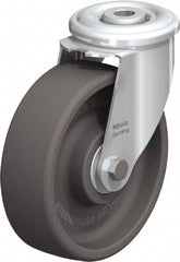 Blickle - 5" Diam x 1-3/16" Wide x 5-7/8" OAH Hollow Kingpin Mount Swivel Caster - Heat-Resistant Nylon, 330 Lb Capacity, Ball Bearing, Hollow Kingpin Stem - Benchmark Tooling