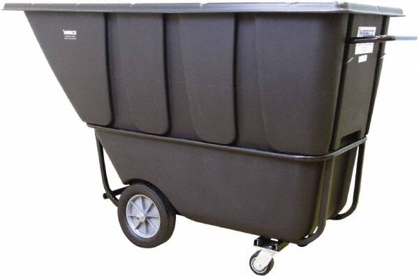 Wesco Industrial Products - 2,100 Lb Load Capacity, 1 Cu Yd, Polyethylene Tilt Truck - 32" Wide x 72-3/4" Long x 37" High, Black - Benchmark Tooling
