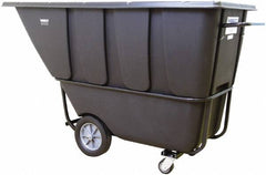 Wesco Industrial Products - 2,100 Lb Load Capacity, 1 Cu Yd, Polyethylene Tilt Truck - 32" Wide x 72-3/4" Long x 37" High, Black - Benchmark Tooling