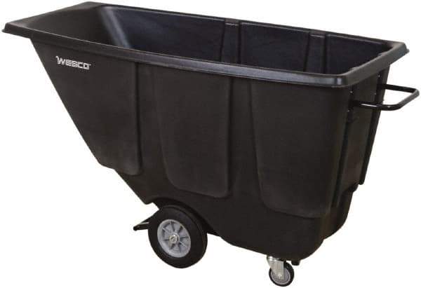 Wesco Industrial Products - 850 Lb Load Capacity, 1/2 Cu Yd, Polyethylene Tilt Truck - 21-1/2" Wide x 61-1/2" Long x 31" High, Black - Benchmark Tooling