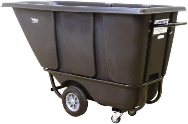 Wesco Industrial Products - 850 Lb Load Capacity, 1/2 Cu Yd, Polyethylene Tilt Truck - 21-1/2" Wide x 61-1/2" Long x 31" High, Black - Benchmark Tooling