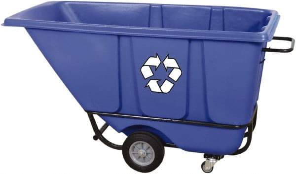 Wesco Industrial Products - 850 Lb Load Capacity, 1/2 Cu Yd, Polyethylene Tilt Truck - 21-1/2" Wide x 61-1/2" Long x 31" High, Black - Benchmark Tooling