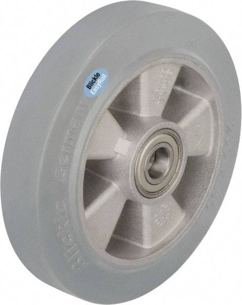 Blickle - 8 Inch Diameter x 1-31/32 Inch Wide, Solid Rubber Caster Wheel - 1,100 Lb. Capacity, 1 Inch Axle Diameter, Ball Bearing - Benchmark Tooling