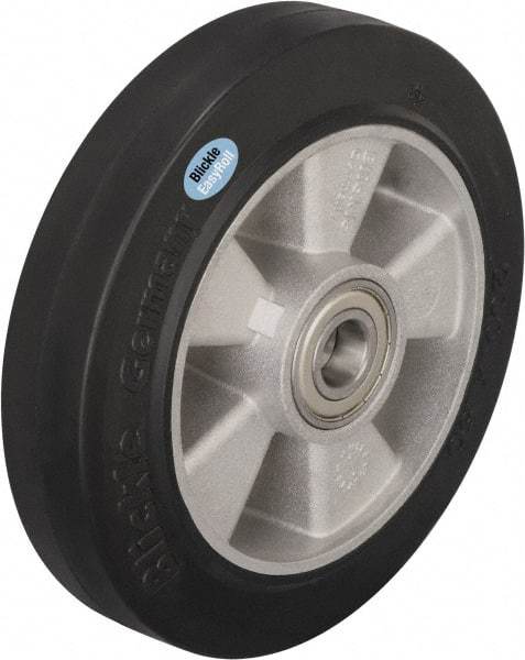 Blickle - 5-1/2 Inch Diameter x 1-37/64 Inch Wide, Solid Rubber Caster Wheel - 594 Lb. Capacity, 25/32 Inch Axle Diameter, Ball Bearing - Benchmark Tooling
