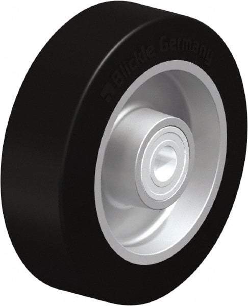Blickle - 5 Inch Diameter x 1-37/64 Inch Wide, Solid Rubber Caster Wheel - 550 Lb. Capacity, 19/32 Inch Axle Diameter, Ball Bearing - Benchmark Tooling