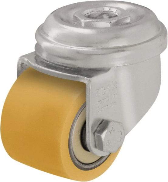 Blickle - 1-1/2" Diam x 1-1/16" Wide x 2" OAH Hollow Kingpin Mount Swivel Caster - Polyurethane-Elastomer Blickle Extrathane, 220 Lb Capacity, Ball Bearing, Hollow Kingpin Stem - Benchmark Tooling