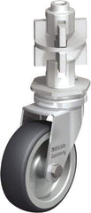 Blickle - 3" Diam x 63/64" Wide x 4" OAH Metal Expander Mount Swivel Caster - Rubber Elastomer (TPE), 165 Lb Capacity, Plain Bore Bearing, Metal Expander Stem - Benchmark Tooling