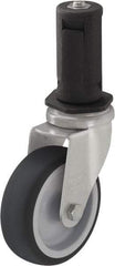 Blickle - 3" Diam x 63/64" Wide x 4" OAH Stem Mount Swivel Caster - Rubber Elastomer (TPE), 165 Lb Capacity, Ball Bearing, Round Stem - Benchmark Tooling