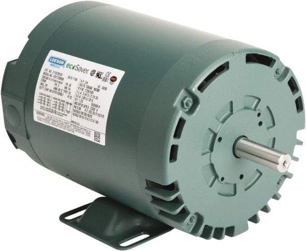 Leeson - 1 Max hp, 1,800 Max RPM, Premium Efficient Electric AC DC Motor - 230/460 V Input, Three Phase, 56C Frame, 5/8" Shaft Diam, C-Face Mount, ODP Enclosure - Benchmark Tooling