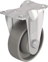 Blickle - 3-1/2" Diam x 1-1/4" Wide x 4-11/16" OAH Top Plate Mount Rigid Caster - Impact-Resistant Nylon, 400 Lb Capacity, Ball Bearing, 3-5/8 x 2-1/2" Plate - Benchmark Tooling