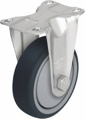 Blickle - 4" Diam x 1-1/4" Wide x 5-1/8" OAH Top Plate Mount Rigid Caster - Thermoplastic Polyurethane, 400 Lb Capacity, Ball Bearing, 3-5/8 x 2-1/2" Plate - Benchmark Tooling