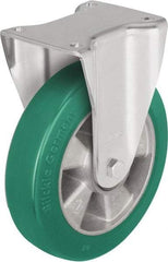 Blickle - 6-1/2" Diam x 1-31/32" Wide x 7-61/64" OAH Top Plate Mount Rigid Caster - Polyurethane-Elastomer Blickle Softhane, 1,210 Lb Capacity, Ball Bearing, 5-1/2 x 4-3/8" Plate - Benchmark Tooling