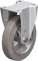 Blickle - 8" Diam x 1-31/32" Wide x 9-41/64" OAH Top Plate Mount Rigid Caster - Solid Rubber, 1,100 Lb Capacity, Ball Bearing, 5-1/2 x 4-3/8" Plate - Benchmark Tooling