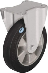 Blickle - 8" Diam x 1-31/32" Wide x 9-41/64" OAH Top Plate Mount Rigid Caster - Solid Rubber, 1,100 Lb Capacity, Ball Bearing, 5-1/2 x 4-3/8" Plate - Benchmark Tooling