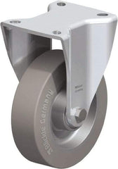 Blickle - 5" Diam x 1-37/64" Wide x 6-1/2" OAH Top Plate Mount Rigid Caster - Solid Rubber, 550 Lb Capacity, Ball Bearing, 3-15/16 x 3-3/8" Plate - Benchmark Tooling