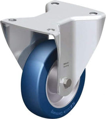 Blickle - 5" Diam x 1-37/64" Wide x 6-1/2" OAH Top Plate Mount Rigid Caster - Polyurethane-Elastomer Blickle Besthane, 770 Lb Capacity, Ball Bearing, 5-1/2 x 4-3/8" Plate - Benchmark Tooling
