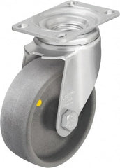 Blickle - 5" Diam x 1-9/16" Wide x 6-1/8" OAH Top Plate Mount Swivel Caster - Impact-Resistant Nylon, 400 Lb Capacity, Ball Bearing, 3-5/8 x 2-1/2" Plate - Benchmark Tooling