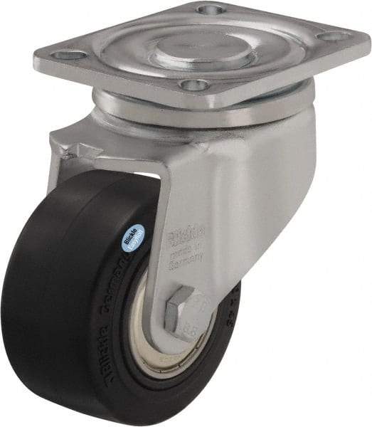 Blickle - 3" Diam x 1-29/64" Wide x 4-23/32" OAH Top Plate Mount Swivel Caster - Impact-Resistant Nylon, 770 Lb Capacity, Ball Bearing, 3-15/16 x 3-3/8" Plate - Benchmark Tooling