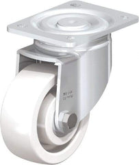 Blickle - 5" Diam x 1-31/32" Wide x 6-11/16" OAH Top Plate Mount Swivel Caster - Impact-Resistant Nylon, 1,650 Lb Capacity, Ball Bearing, 5-1/2 x 4-3/8" Plate - Benchmark Tooling