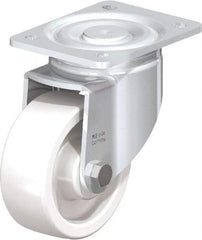 Blickle - 5" Diam x 1-31/32" Wide x 6-11/16" OAH Top Plate Mount Swivel Caster - Impact-Resistant Nylon, 1,650 Lb Capacity, Plain Bore Bearing, 5-1/2 x 4-3/8" Plate - Benchmark Tooling