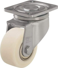 Blickle - 3" Diam x 1-37/64" Wide x 4-23/32" OAH Top Plate Mount Swivel Caster - Impact-Resistant Cast Nylon, 1,540 Lb Capacity, Ball Bearing, 3-15/16 x 3-3/8" Plate - Benchmark Tooling