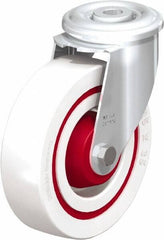 Blickle - 5" Diam x 1-3/8" Wide x 5-29/32" OAH Hollow Kingpin Mount Swivel Caster - Impact-Resistant Nylon, 330 Lb Capacity, Roller Bearing, Hollow Kingpin Stem - Benchmark Tooling