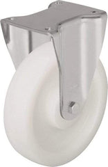 Blickle - 7" Diam x 2" Wide x 8-21/32" OAH Top Plate Mount Rigid Caster - Impact-Resistant Nylon, 1,980 Lb Capacity, Ball Bearing, 5-1/2 x 4-3/8" Plate - Benchmark Tooling