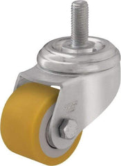 Blickle - 2" Diam x 1-19/64" Wide x 2-3/4" OAH Threaded Stem Mount Swivel Caster - Polyurethane-Elastomer Blickle Extrathane, 330 Lb Capacity, Ball Bearing, 1/2" Stem - Benchmark Tooling