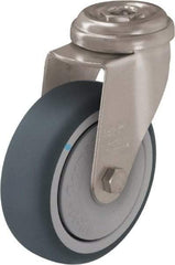 Blickle - 2" Diam x 3/4" Wide x 2-23/32" OAH Hollow Kingpin Mount Swivel Caster - Thermoplastic Rubber Elastomer (TPE), 110 Lb Capacity, Ball Bearing, Hollow Kingpin Stem - Benchmark Tooling
