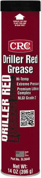 CRC - 14 oz Cartridge Lithium Extreme Pressure Grease - Red, Extreme Pressure & High Temperature, 400°F Max Temp, NLGIG 2, - Benchmark Tooling