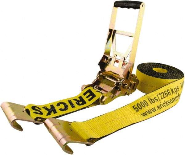 Erickson Manufacturing - 30' Long x 3" Wide, 10,000 Lb Basket Capacity, Polyester & Steel Web Sling - Yellow - Benchmark Tooling