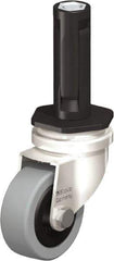 Blickle - 2" Diam x 45/64" Wide x 2-13/16" OAH Stem Mount Swivel Caster - Solid Rubber, 88 Lb Capacity, Plain Bore Bearing, Round Stem - Benchmark Tooling