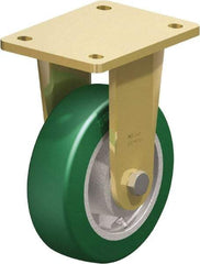 Blickle - 6" Diam x 1-31/32" Wide x 7-7/8" OAH Top Plate Mount Rigid Caster - Polyurethane-Elastomer Blickle Softhane, 1,210 Lb Capacity, Ball Bearing, 5-1/2 x 4-3/8" Plate - Benchmark Tooling