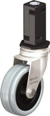 Blickle - 3" Diam x 63/64" Wide x 3-31/32" OAH Stem Mount Swivel Caster - Solid Rubber, 132 Lb Capacity, Plain Bore Bearing, Square Stem - Benchmark Tooling
