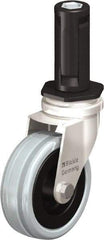 Blickle - 3" Diam x 63/64" Wide x 3-31/32" OAH Stem Mount Swivel Caster - Solid Rubber, 132 Lb Capacity, Plain Bore Bearing, Round Stem - Benchmark Tooling