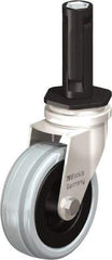 Blickle - 3" Diam x 63/64" Wide x 3-31/32" OAH Stem Mount Swivel Caster - Solid Rubber, 132 Lb Capacity, Plain Bore Bearing, Round Stem - Benchmark Tooling